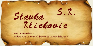 Slavka Kličković vizit kartica
